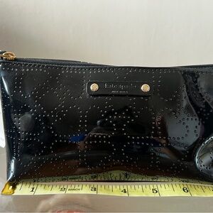 Kate Spade Little Shiloh Metro Spade Black Patent Cosmetic Makeup Case